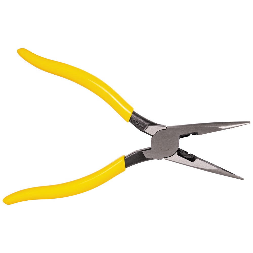 Klein D203-8N Pliers, Needle Nose Side Cutters with Stripping, 8-Inch