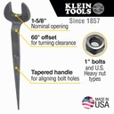 Klein 3214 Spud Wrench, 1-5/8-Inch Nominal Opening for Heavy Nut