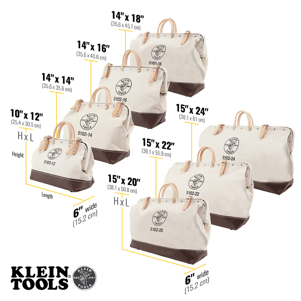 Klein 5102-14 Canvas Tool Bag, 14-Inch