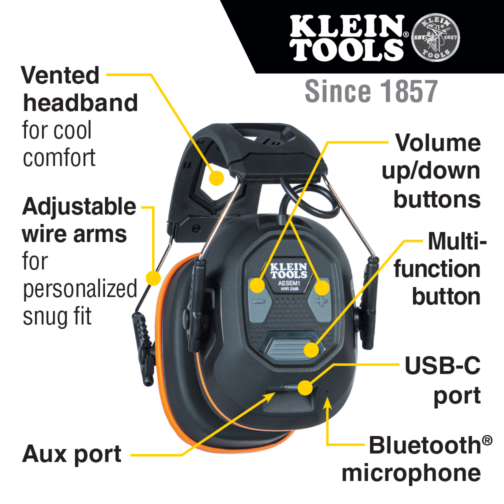 Klein AESEM1 Bluetooth® Earmuffs