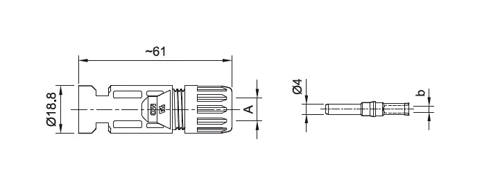 Stäubli 32.0081-UR MC4 Male Cable Coupler PV-KST4_8II-UR, 6.05 – 8.56 mm Ø range of cable gland, 8 A.webp