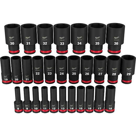 Milwaukee 29PCSHOCKWAVE Impact Duty™ 1/2" Drive Metric Deep 6 Point Socket Set