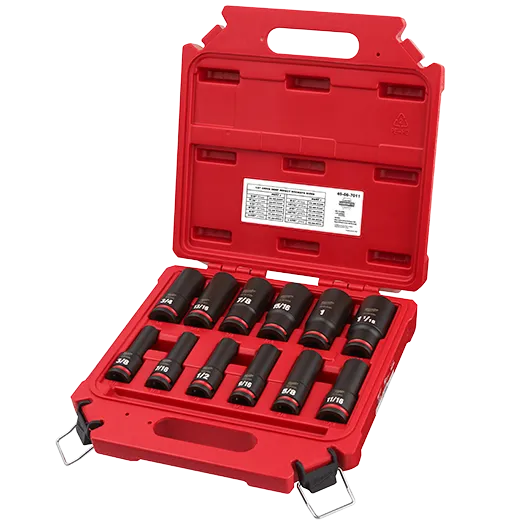 Milwaukee 12PCSHOCKWAVE Impact Duty™ 1/2" Drive SAE Deep 6 Point Socket Set