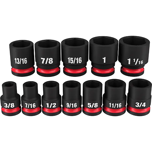 Milwaukee 12PCSHOCKWAVE Impact Duty™ 1/2" Drive SAE Standard 6 Point Socket Set