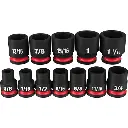 Milwaukee 12PCSHOCKWAVE Impact Duty™ 1/2" Drive SAE Standard 6 Point Socket Set