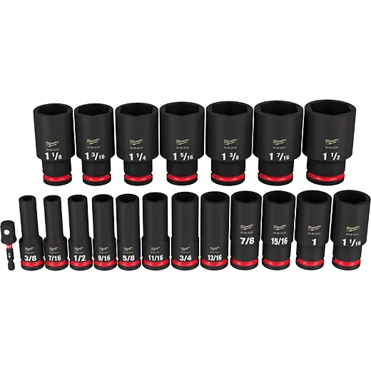 Milwaukee 19PCSHOCKWAVE Impact Duty™ 1/2" Drive SAE Deep 6 Point Socket Set