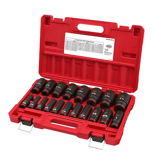 Milwaukee 19PCSHOCKWAVE Impact Duty™ 1/2" Drive SAE Deep 6 Point Socket Set
