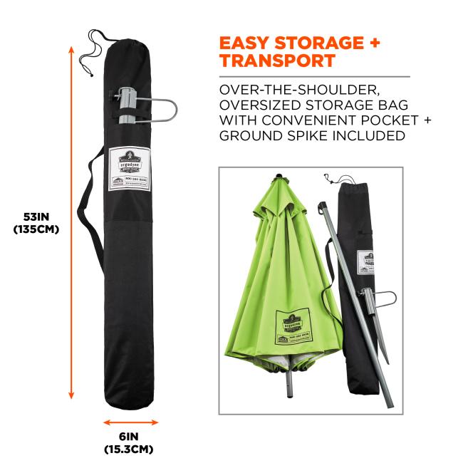 Ergodyne Shax 12967 Lightweight Work Umbrella Lime