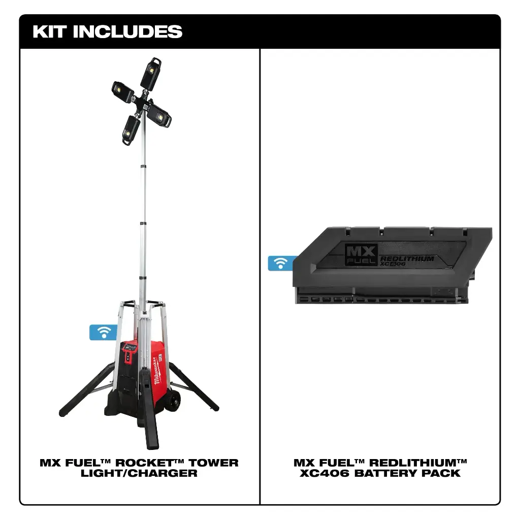 Milwaukee MX FUEL™ ROCKET™ Tower Light/Charger Kit