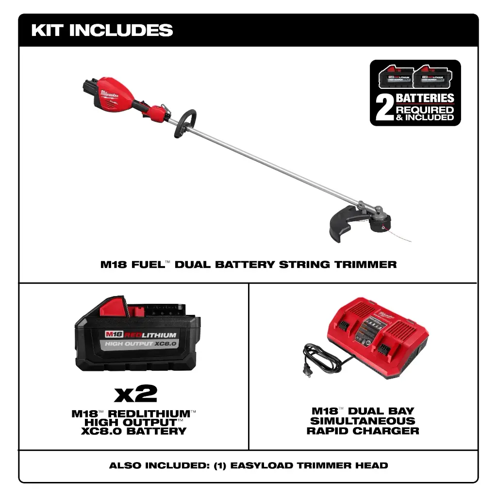 Milwaukee 3006-22 M18 FUEL™ 17” Dual Batteries String Trimmer Kit