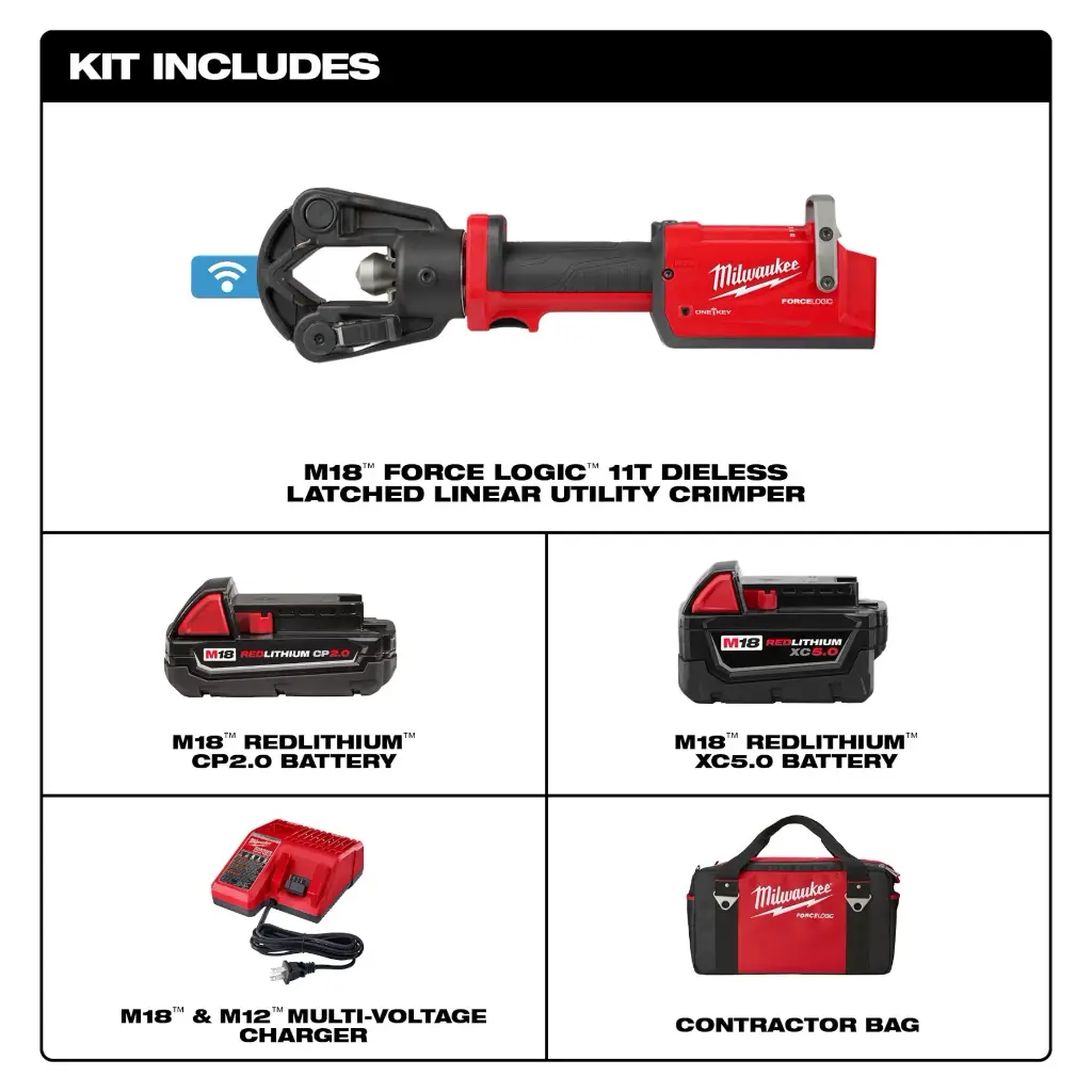 Milwaukee M18™ FORCE LOGIC™ 11T Dieless Latched Linear Utility Crimper