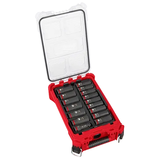 Milwaukee 49-66-6803 SHOCKWAVE Impact Duty™ Socket 1/2” Dr Deep 16PC MM PACKOUT Set, 10-24mm