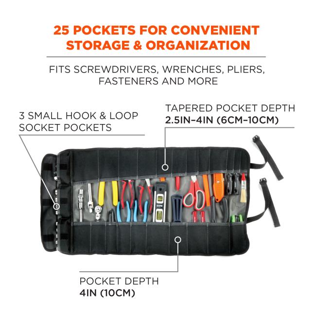 Ergodyne Arsenal 13770 Tool Organizer Roll Up Gray