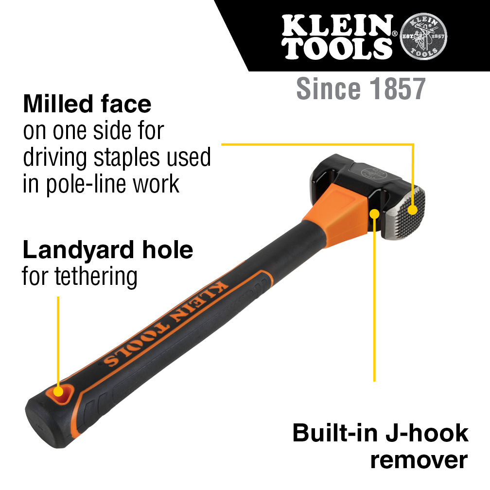 Klein 80936MF Lineman's Milled-Face Hammer