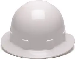 Pyramex SL Series Sleek Shell Full Brim Hard Hat, 4-Point Ratchet, Exceeds ANSI Type 1, Class E, White