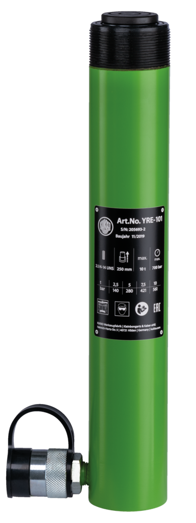 KUKKO YRE-101 Hydraulic pressure cylinder with collar thread, max. {8600} t tension force