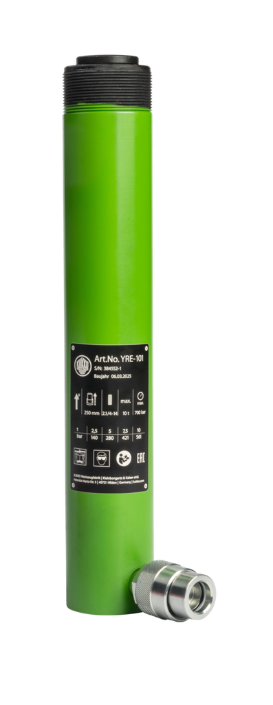 KUKKO YRE-701 Hydraulic pressure cylinder with collar thread, max. {8600} t tension force