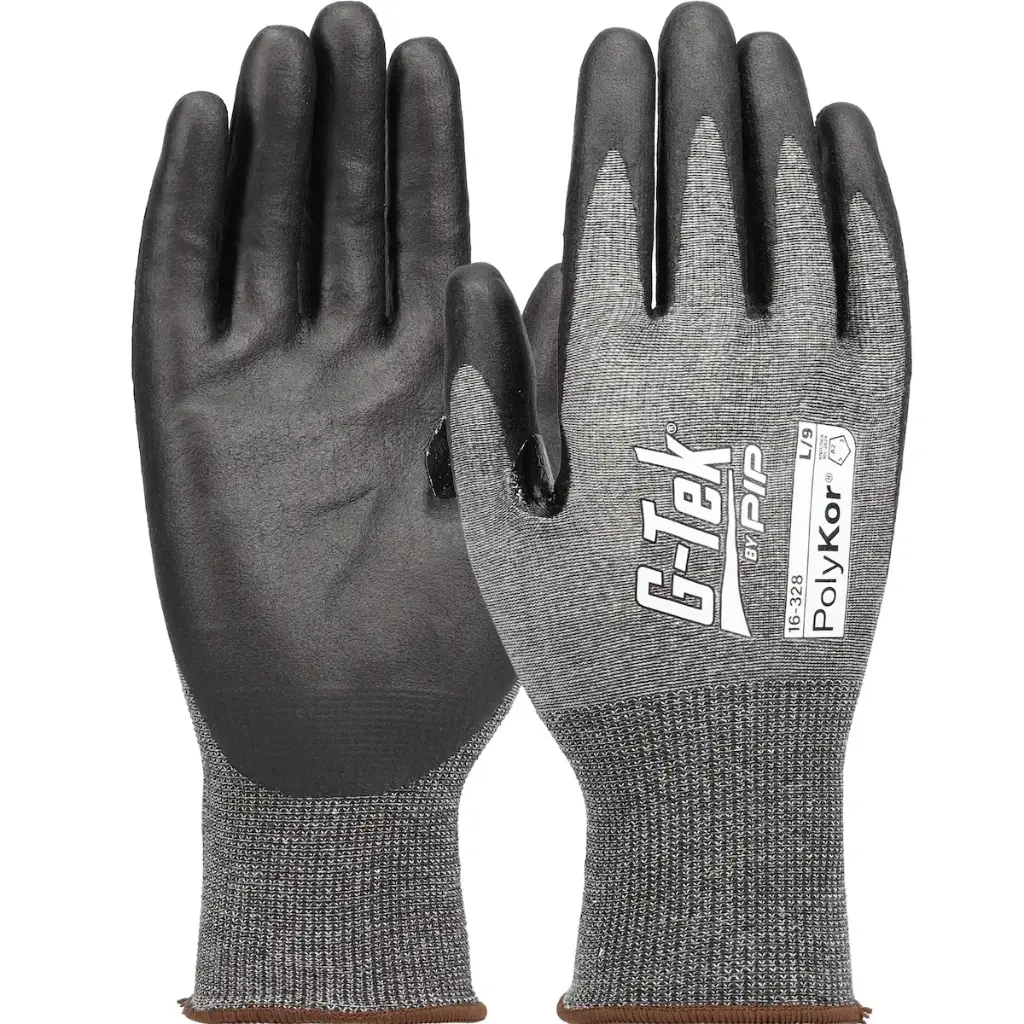 PIP G-Tek® PolyKor® Seamless Knit PolyKor® Blended Glove with Nitrile Coated Foam Grip on Palm & Fingers - Touchscreen Compatible