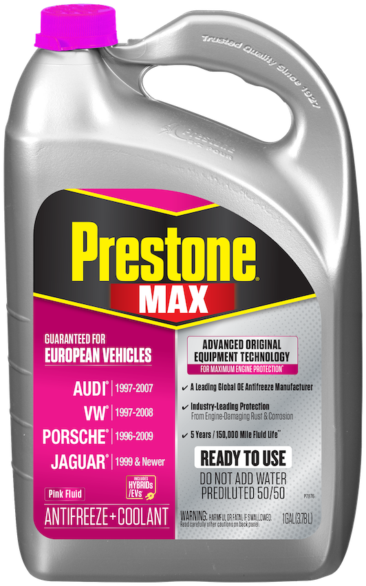 Prestone MAX 50/50 Antifreeze/Coolant Prediluted 1 Gal (Pink) Organic Acid Technology (OAT)(Compatibility OAT & G30/G12)