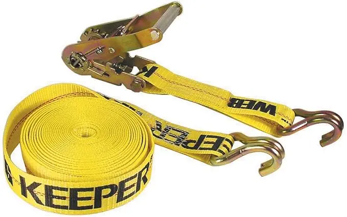 Keeper 2" x 27' Ratchet Strap Tie-Down With Double J Hooks (WLL) 3,333 lb