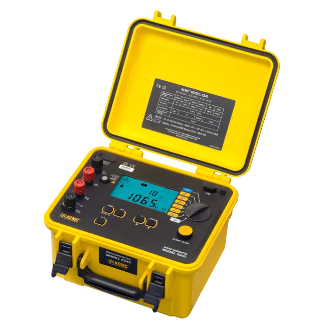 AEMC 6240 Micro-Ohmmeter w/Kelvin Clips & Probes (2129.80)