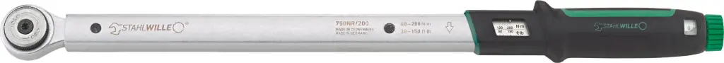 Stahlwille 1/2" Drive Torque Wrench MANOSKOP® 750NR 40-200 Nm / 30-150 ft-lb (50021004)