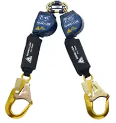 3M™ DBI-SALA® Nano-Lok™ Arc Flash Twin-Leg Personal Self-Retracting Lifeline 3100587, Kevlar® Fiber Web, 8 ft, 3M ID 7012818561