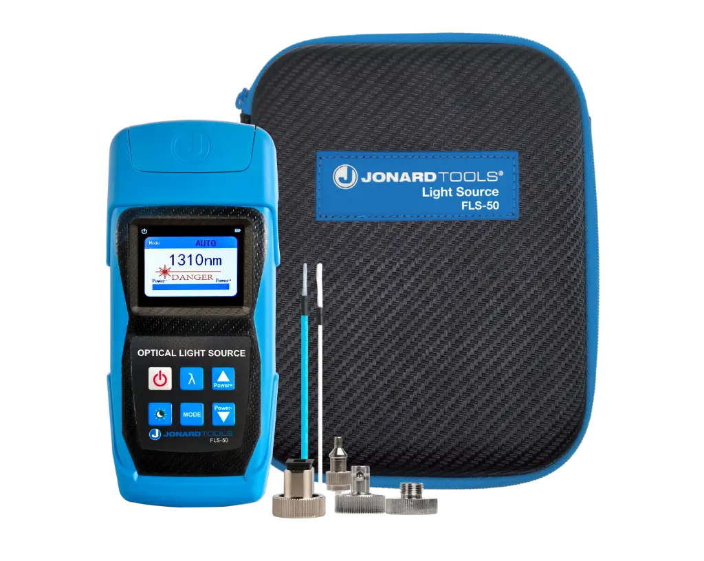 Jonard Tools Fiber Optic Light Source Singlemode with FC/SC/LC Adapters (FLS-50)