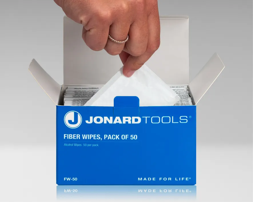 Jonard Tools Fiber Wipes (Pkg. 50)(FW-50)
