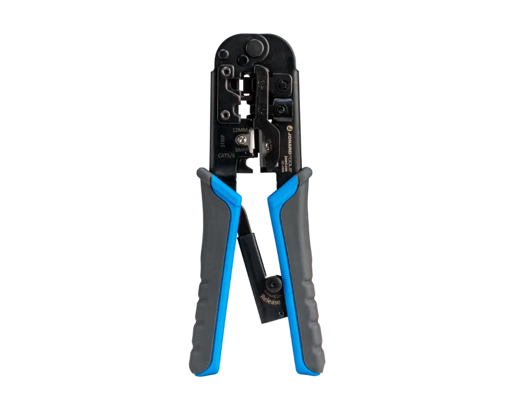 Jonard Tools 6-In-1 RJ45, RJ11/12 Modular Pass Through Crimping Tool For Cat3, Cat5/5e, And Cat6 Cables (UC-4569)