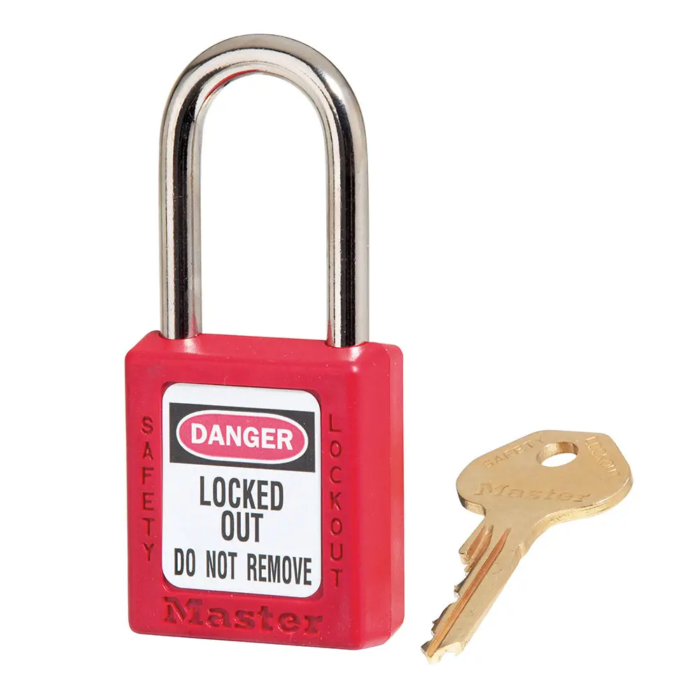 Master Lock 410RED Zenex™ Thermoplastic Safety Padlock, Red, Keyed Differently