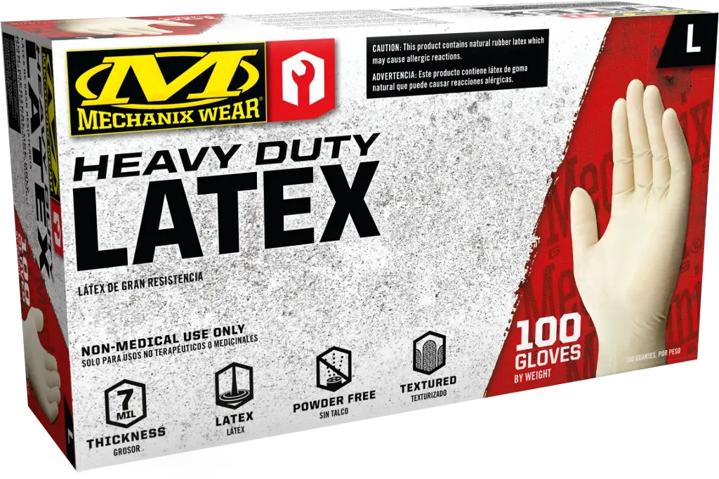 Mechanix 7 Mil Heavy Duty Latex Glove (Pack of 100) Disposable Glove