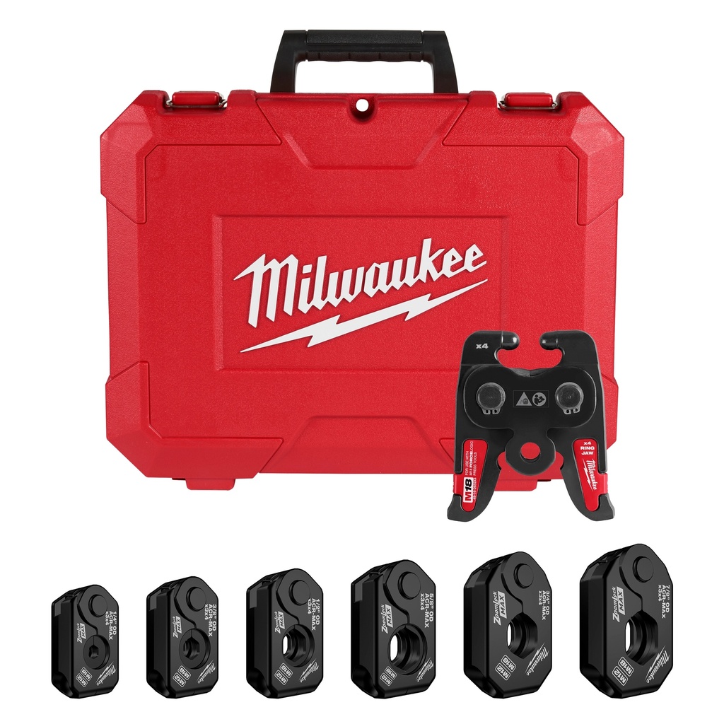 Milwaukee 49-16-2661ZX ¼” – 7/8” ZoomLock MAX® & >B< MaxiPro® Pivoting Press Ring Kit for M18™ FORCE LOGIC™ Press Tool