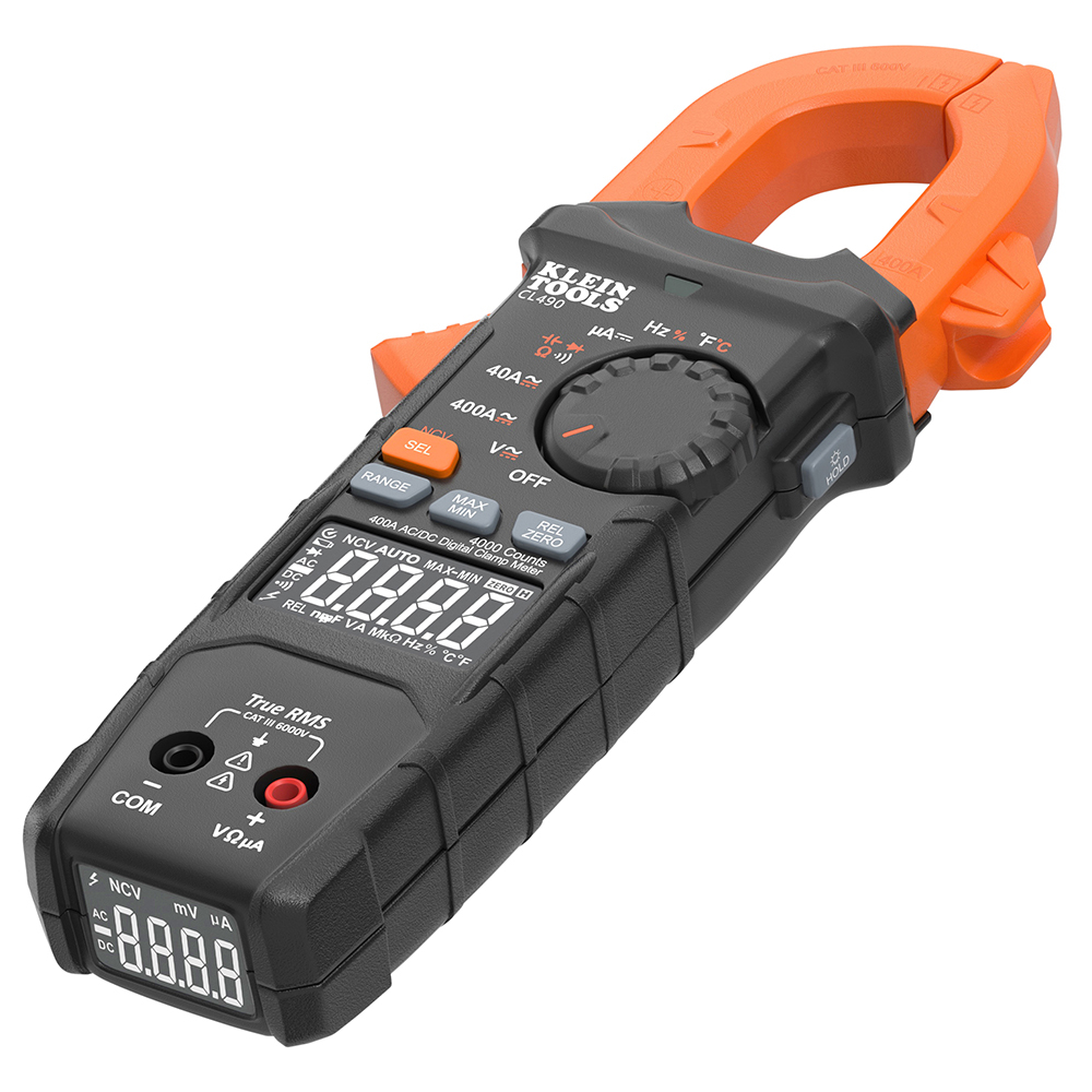 Klein 400A AC/DC Dual-Display Auto-Ranging Digital Clamp Meter (CL490)