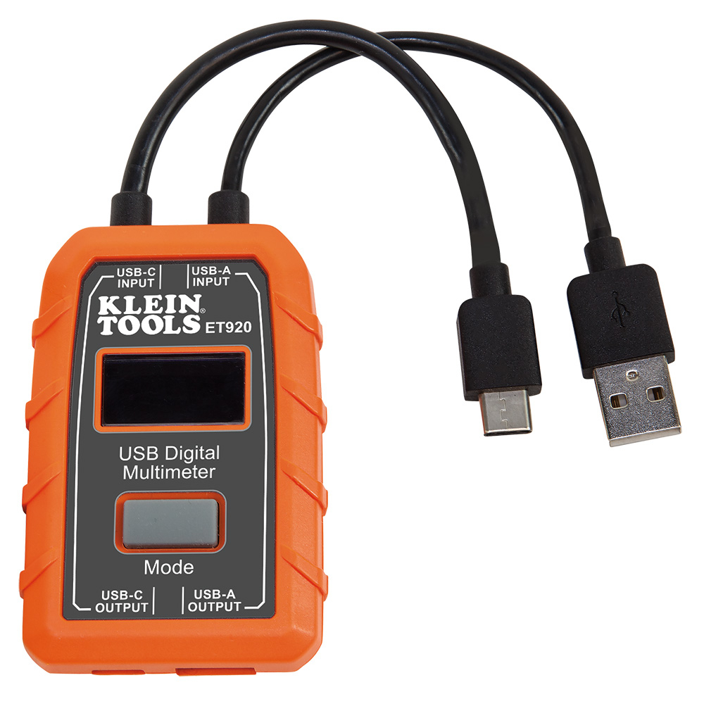 Klein USB Digital Meter, USB-A and USB-C (ET920)