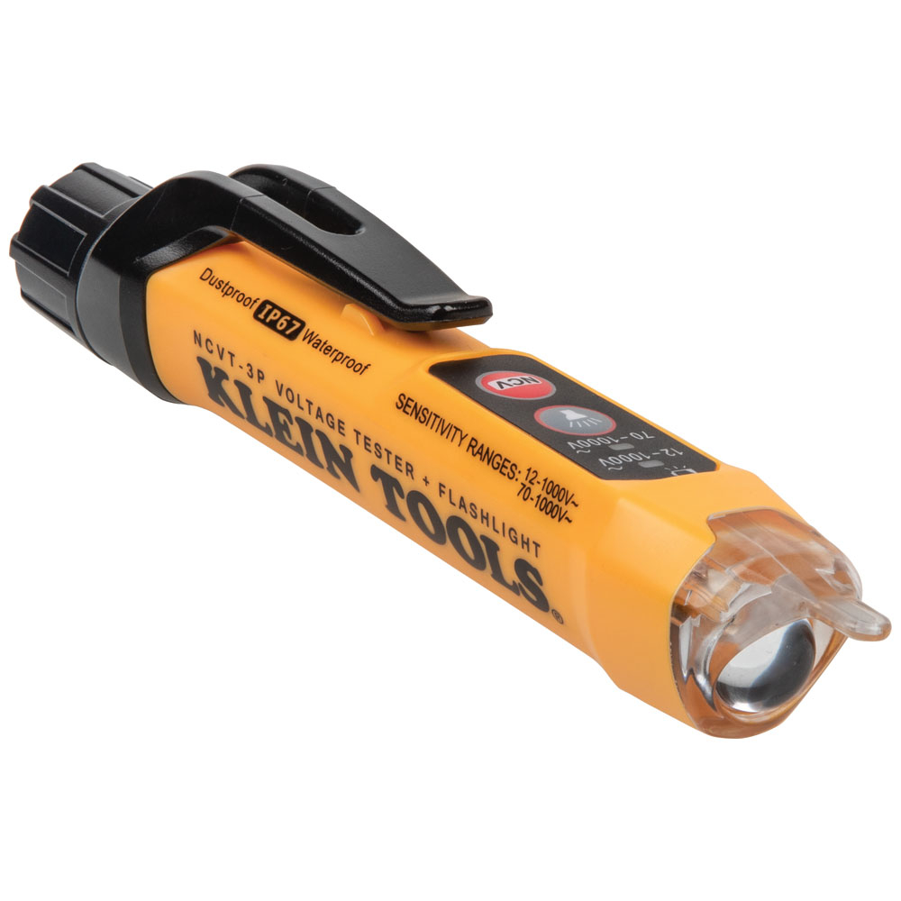 Klein Dual Range Non-Contact Voltage Tester with Flashlight, 12 to 1000V AC (NCVT-3P)