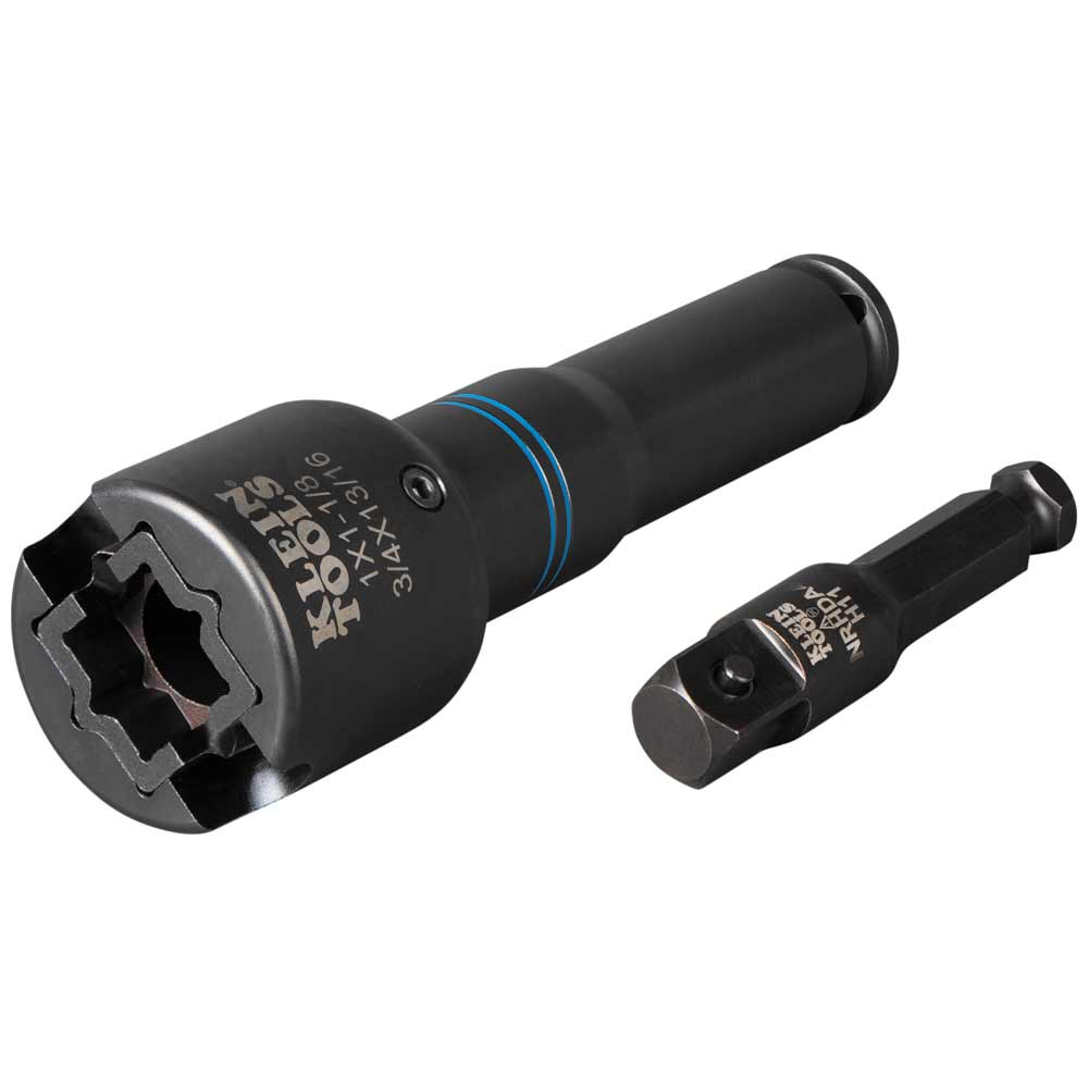 Klein 6-in-1 Square Impact Socket, 7/16-Inch Hex and 1/2-Inch Square Drive (NRHD4)
