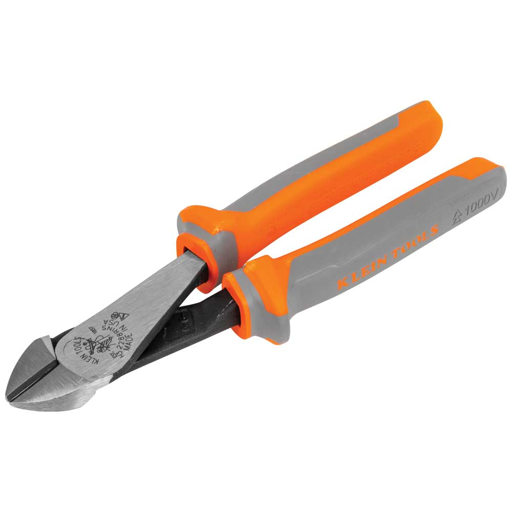 Klein Diagonal Cutting Pliers, Insulated, High Leverage, 8-Inch (2288RINS)