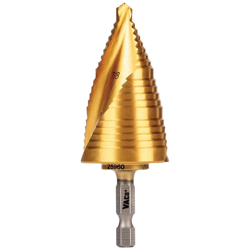 Klein 3-Step Drill Bit, Double-Fluted, 7/8-Inch to 1-3/8-Inch (25960)