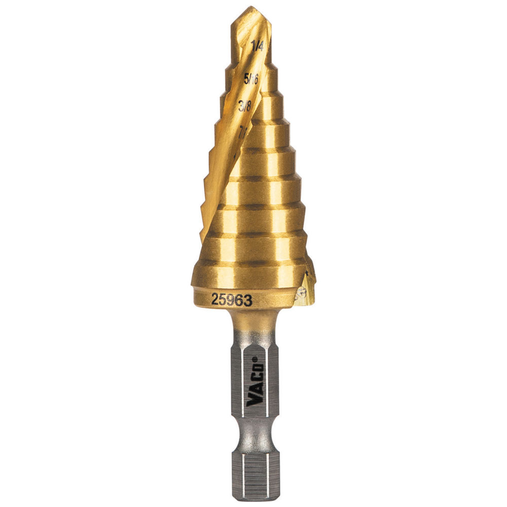 Klein 9-Step Drill Bit, Double-Fluted, 1/4-Inch to 3/4-Inch (25963)