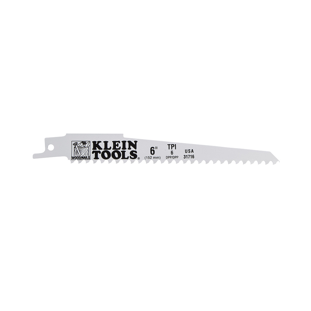 Klein Reciprocating Saw Blades, 6 TPI, 6-Inch, 5-Pack (31716)