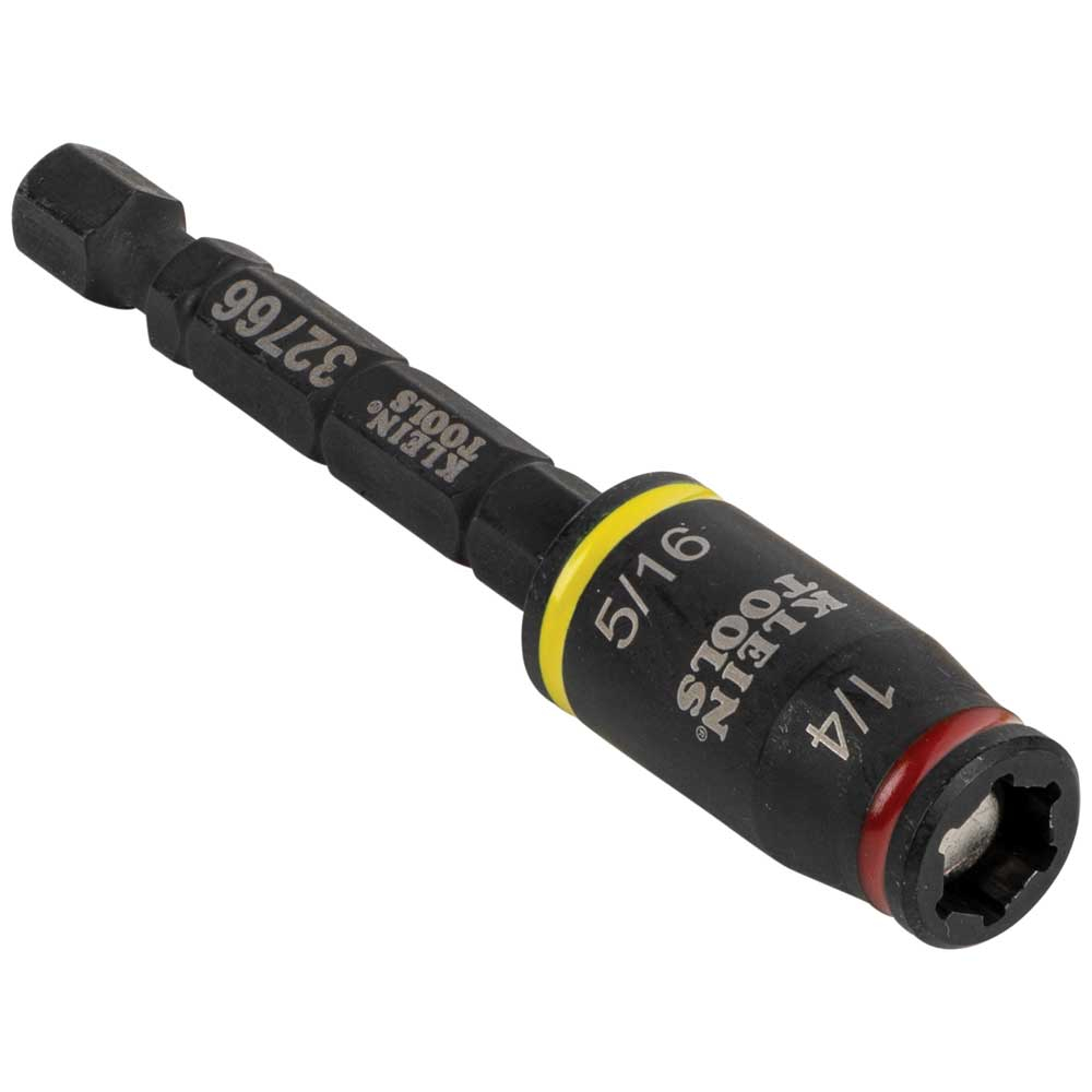 Klein 3-in-1 Impact Flip Socket, 1/4-Inch, 5/16-Inch, 3-Inch Length (32766)