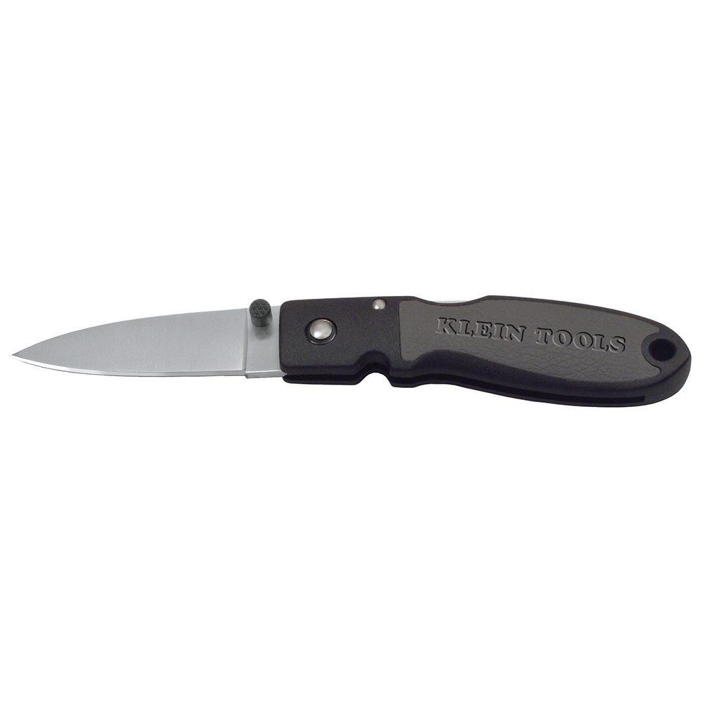 Klein Lightweight Lockback Knife, 2-3/8-Inch Drop Point Blade, Black Handle (44002)