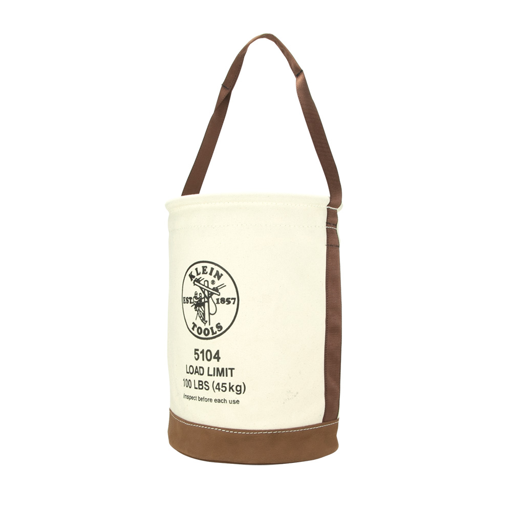 Klein Canvas Bucket with Leather Bottom, 12-Inch (5104)