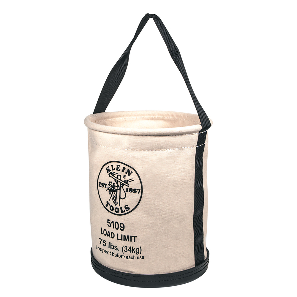Klein Canvas Bucket, Wide-Opening, Straight-Wall, Molded Bottom, 12-Inch (5109)