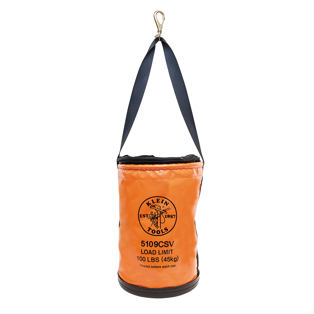 Klein Utility Bucket, Vinyl Tool Bucket with Top Close, Swivel Snap, 12-Inch (5109CSV)