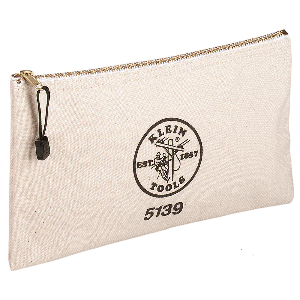 Klein Zipper Bag, Canvas Tool Pouch to 12.5 x 7 x 0.7 -Inch (5139)