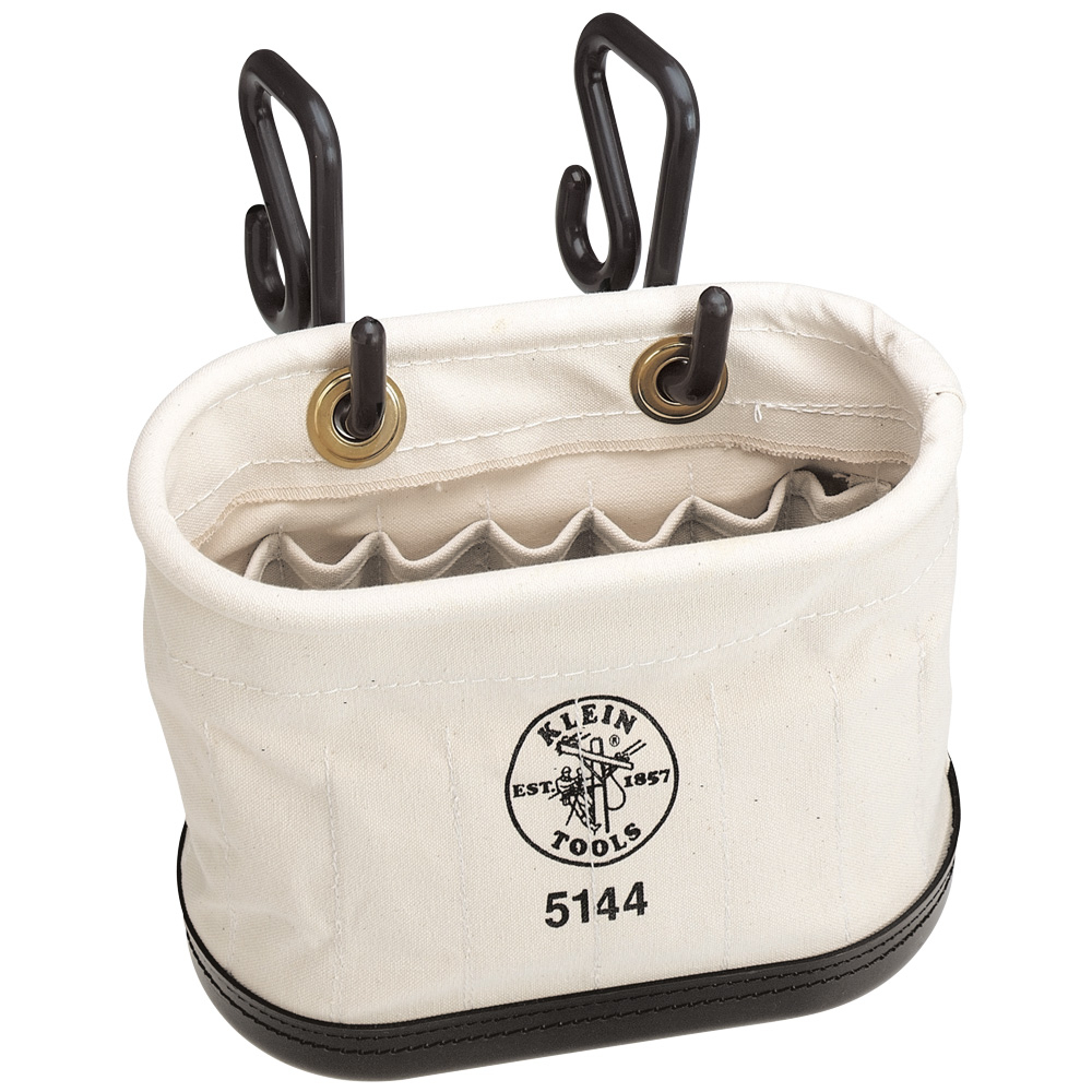 Klein Canvas Bucket, 15-Pocket Aerial Oval Bucket with Hooks (5144)