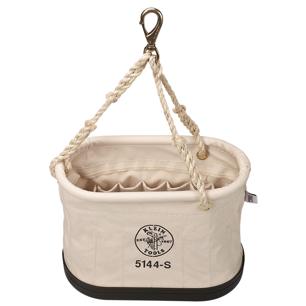 Klein Canvas Bucket, 15-Pocket Oval Bucket with Swivel Snap (5144S)
