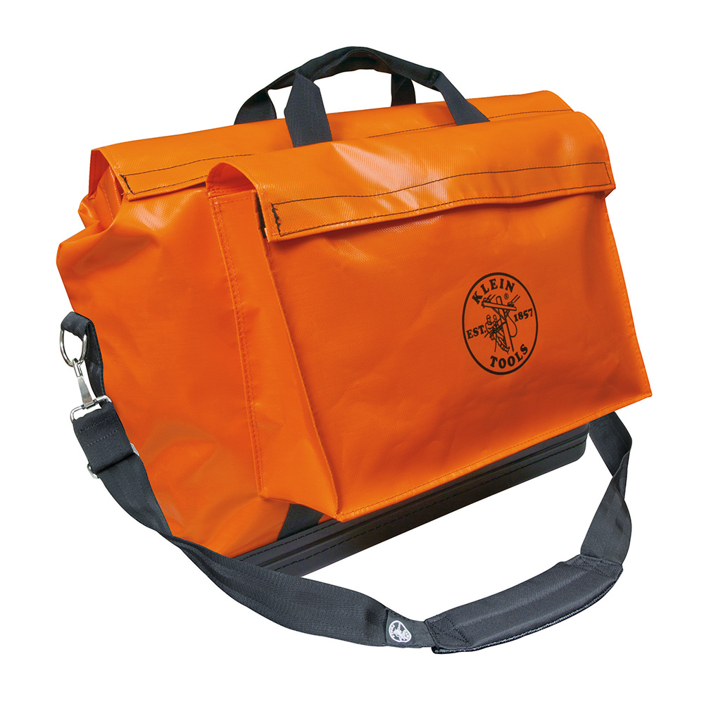Klein Tool Bag, Vinyl Equipment Bag, Orange, Large (5181ORA)